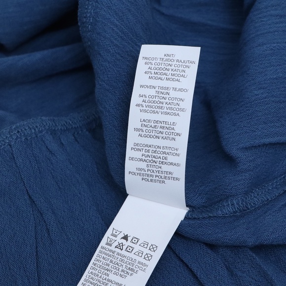 Lucky Brand Cutout Peasant Top Blue Small - Picture 8 of 9